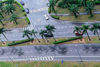 High angle view of street