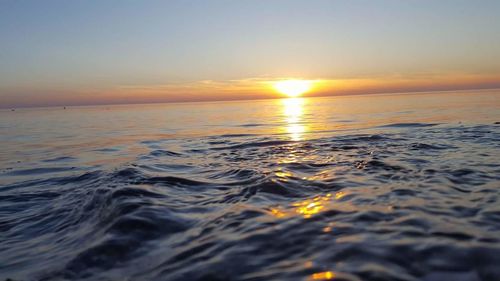 View of sunset over sea