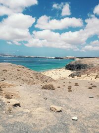 Scenic view of beach against sky