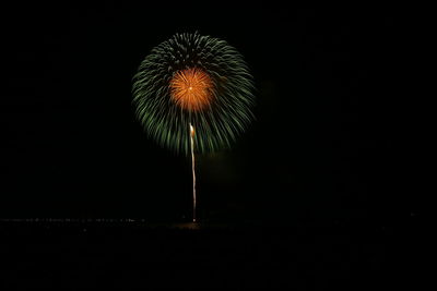 Low angle view of firework display over dark background