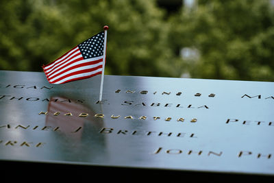 Close-up of american flag