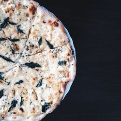 Close-up of pizza on table