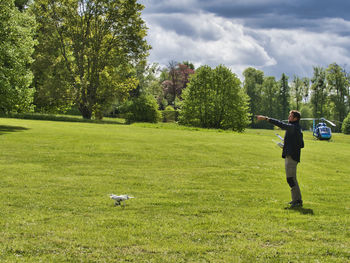 Man standing on golf course