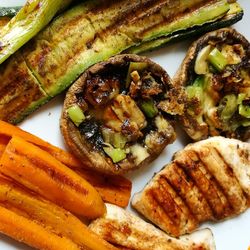 High angle view of meal served in plate