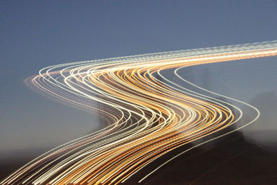 Light trails at night