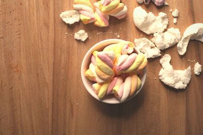 Close up of food on wooden table