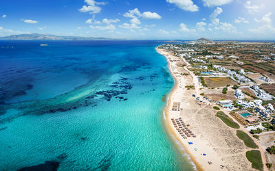 Aerial view of beach against sky