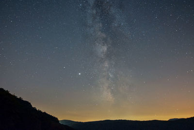 Low angle view of star field against sky at night