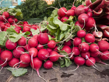 Close-up of strawberries in market