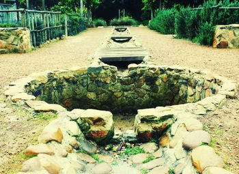 View of fountain in park