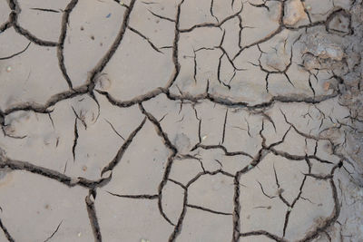 High angle view of cracked landscape