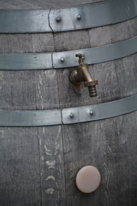 Full frame shot of barrel with old-fashioned tap