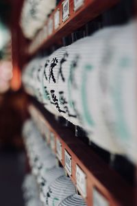 Close-up of open book at store
