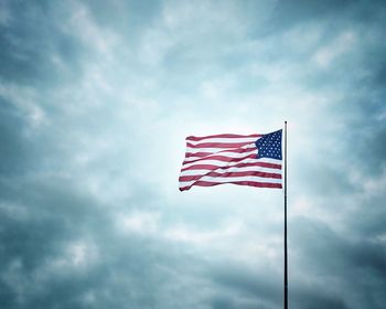 Low angle view of american flag