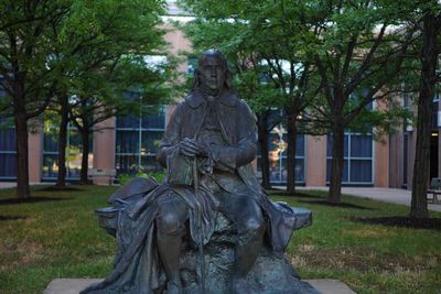 Low angle view of statue in park