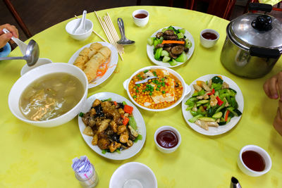 Close-up of served food in plate