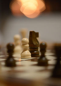 Close-up of chess pieces