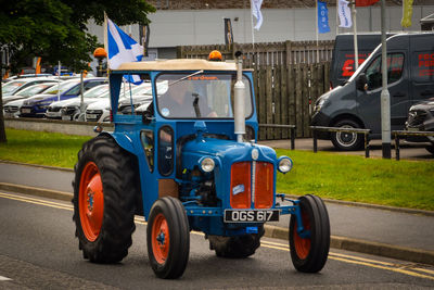 Vintage car on road