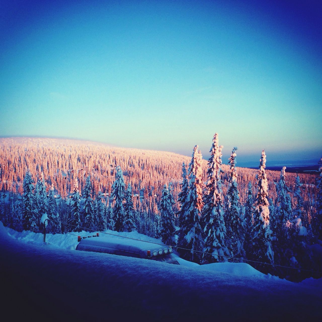 clear sky, copy space, blue, tranquil scene, tranquility, landscape, scenics, nature, beauty in nature, field, winter, non-urban scene, snow, cold temperature, horizon over land, outdoors, remote, beach, sea, no people