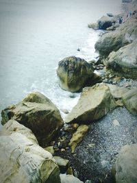 Rock formations on coast