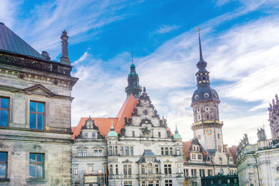 Low angle view of buildings against sky