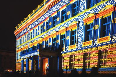 Low angle view of building at night