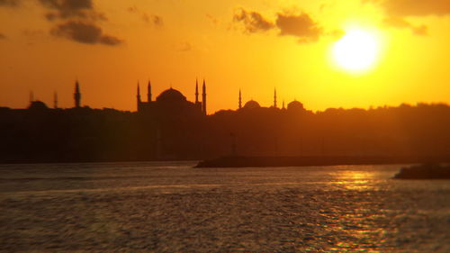 Scenic view of sunset over sea