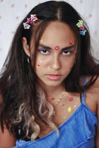 Close-up of beautiful young woman