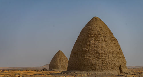 Tombs of old dongola cemetery and tombs in the north of the sudanese desert