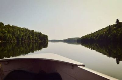 Scenic view of lake against clear sky