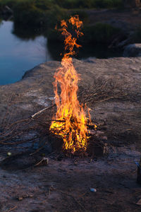 Close-up of bonfire