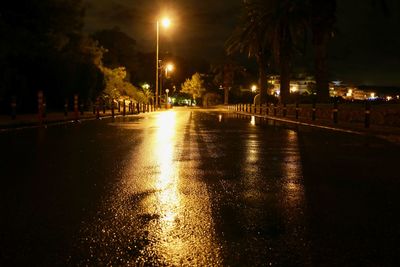 Illuminated city at night