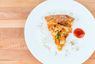 Close-up of food served in plate on table