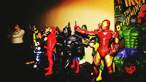 Multi colored figurine of toys