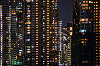 View of buildings at night