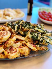 Close-up of meat served in plate on table