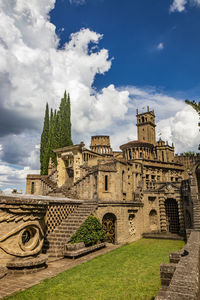 Exterior of old building against sky