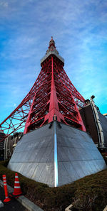 Low angle view of bell tower against sky