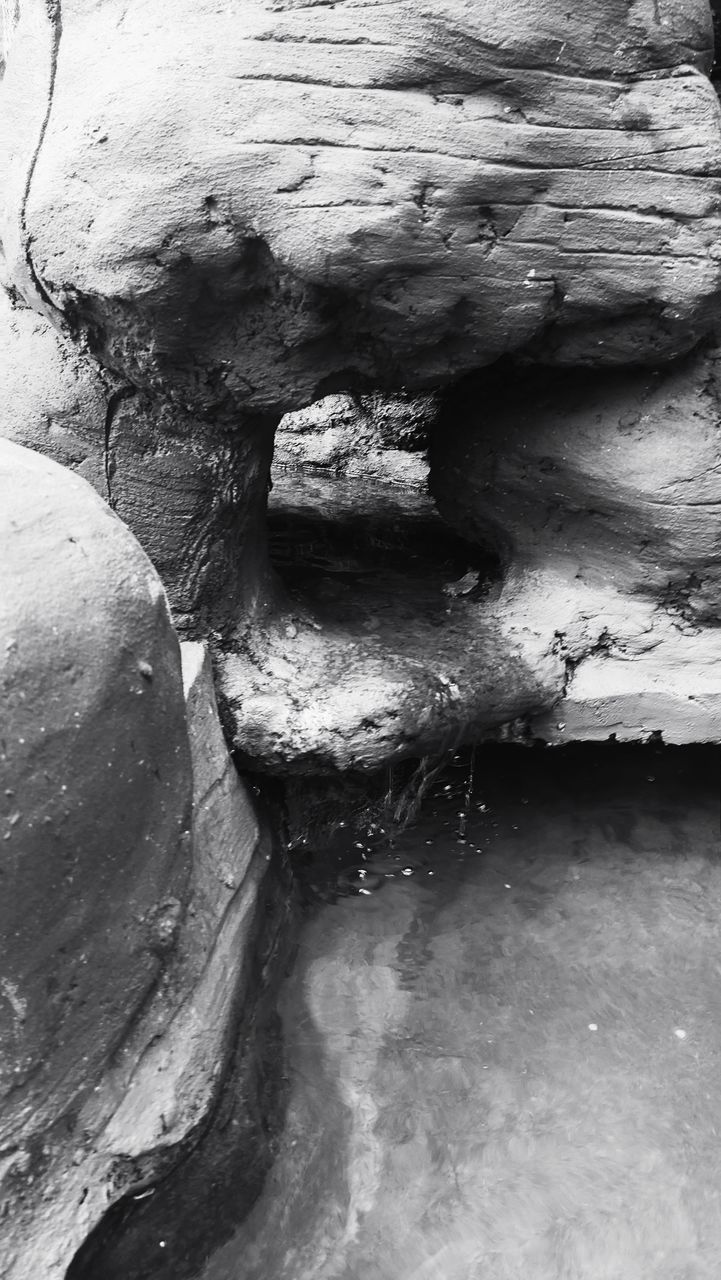 HIGH ANGLE VIEW OF ROCK FORMATION