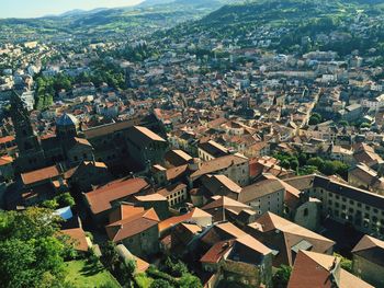 High angle shot of townscape