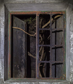 Closed wooden door of house