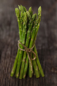 High angle view of vegetables on table