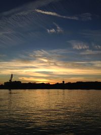 Scenic view of sea at sunset