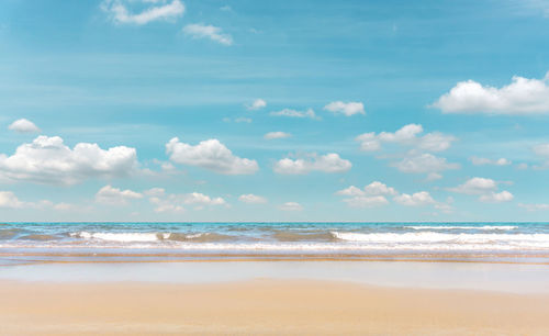 Scenic view of beach against sky