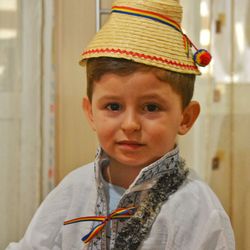 Portrait of cute boy wearing hat