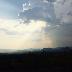 Scenic view of landscape against sky during sunset