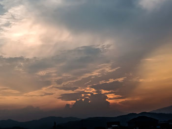 Low angle view of sky at sunset