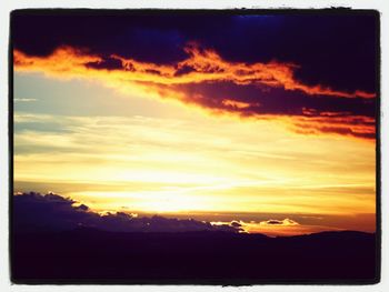 Silhouette of landscape at sunset