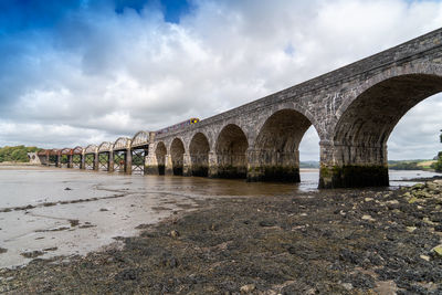 Rail bridge over the river tavy devon dartmoor plymouth for the tamar valley train on the bridge