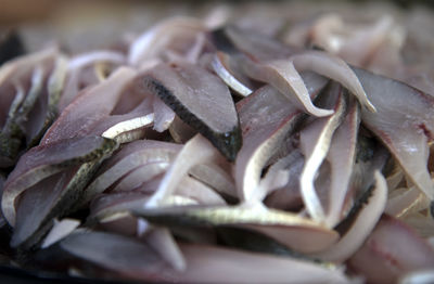 High angle view of eggs in plate